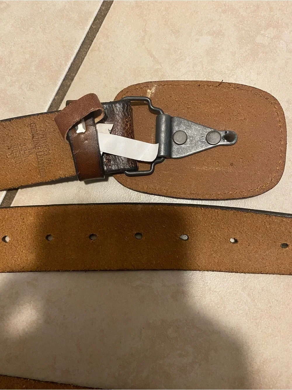 Vintage brown leather belt 